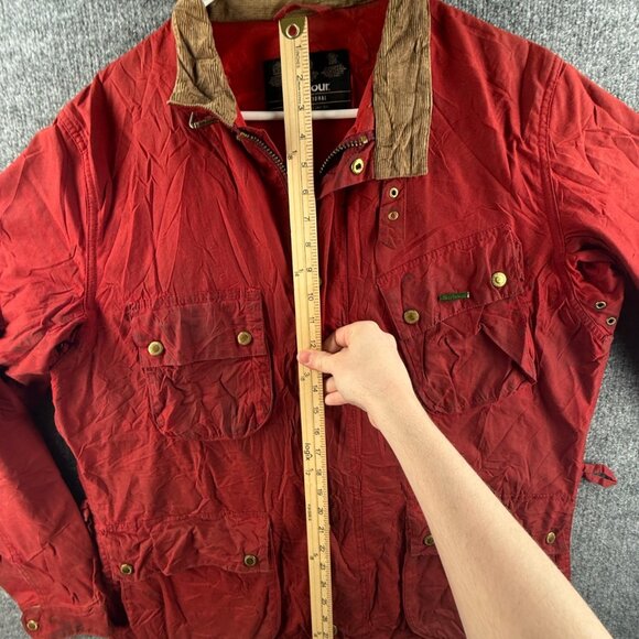 Barbour International Gauging Waxed Canvas Jacket Red Size XL Women Full Zip - Picture 6 of 16